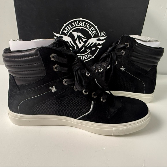 Milwaukee Leather / Suede Street Riding Motorcycle Waterproof Shoes Sneakers NIB - Picture 5 of 8